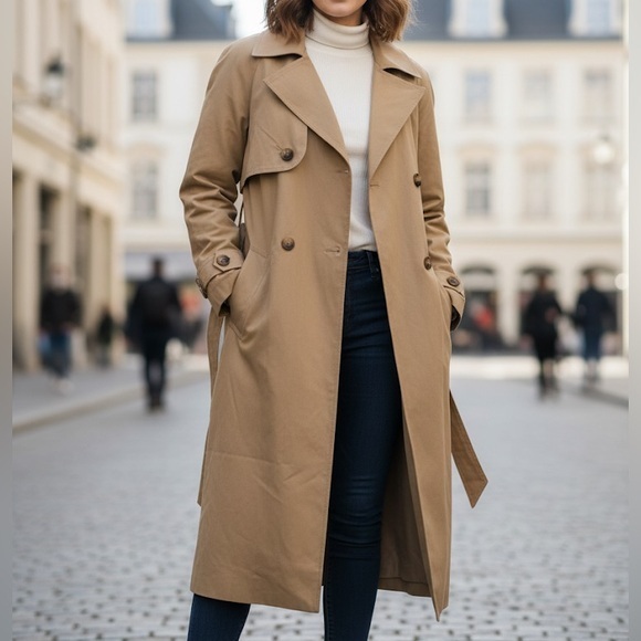 Kaffe Jackets & Blazers - KAFFE Petrified Oak Trench Coat Size 38 - NWT